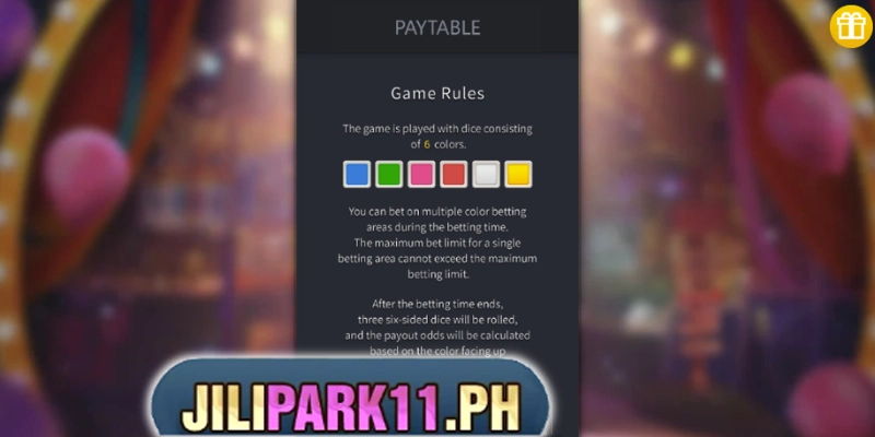Detailed payout odds and multipliers